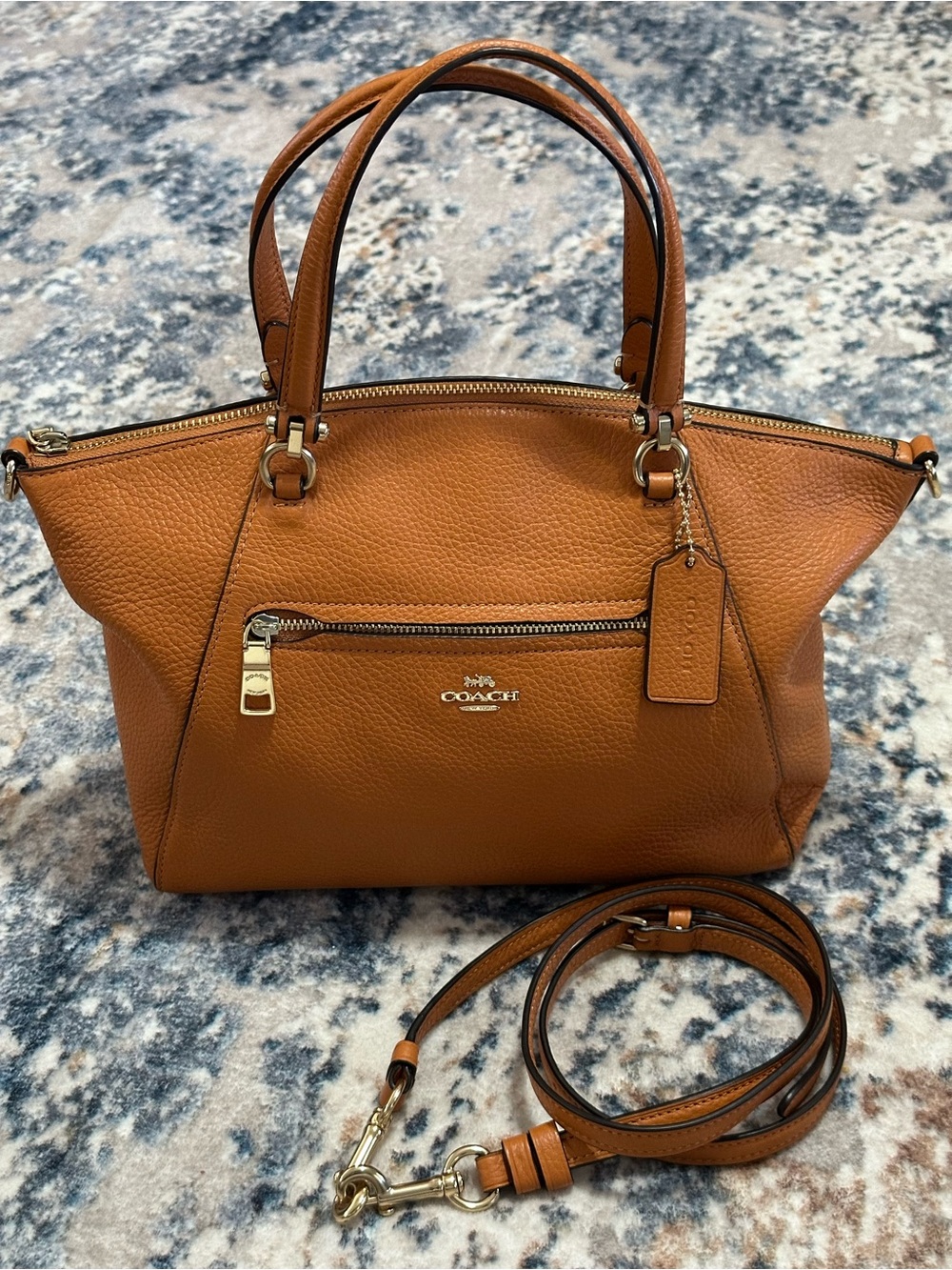 Coach Kacey Orange Leather bag with Removable Strap